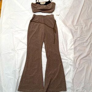 Two Piece Set | Crop Top & Bellbottom Pants